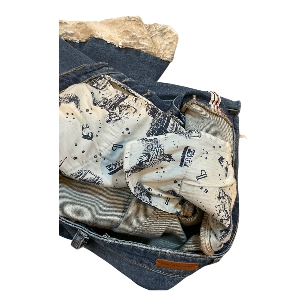 Pilcro and The Letterpress Women's High-Rise Sequined Flared Jeans Blue Size 26 - Picture 9 of 16